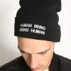 Intentionally Blank IT'S HUMAN NATURE Knit Beanie Black/White