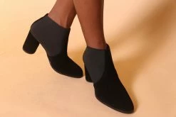 Intentionally Blank MIA HEELED BOOT Black Suede