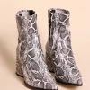 Intentionally Blank SHOES LIMA HEELED BOOT Off White Python