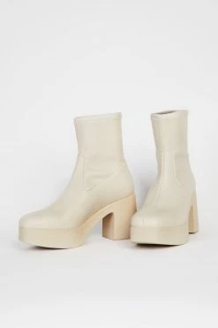 Intentionally Blank MARLOWE PLATFORM BOOT Cream Vegan