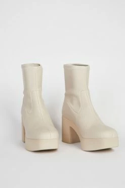 Intentionally Blank MARLOWE PLATFORM BOOT Cream Vegan