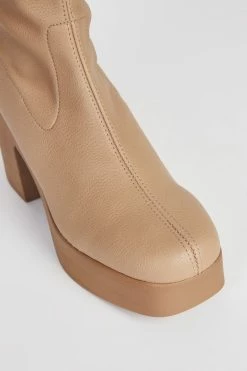 Intentionally Blank MARLOWE PLATFORM BOOT Taupe Vegan