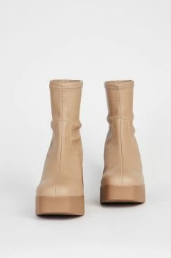 Intentionally Blank MARLOWE PLATFORM BOOT Taupe Vegan