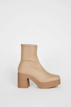 Intentionally Blank MARLOWE PLATFORM BOOT Taupe Vegan