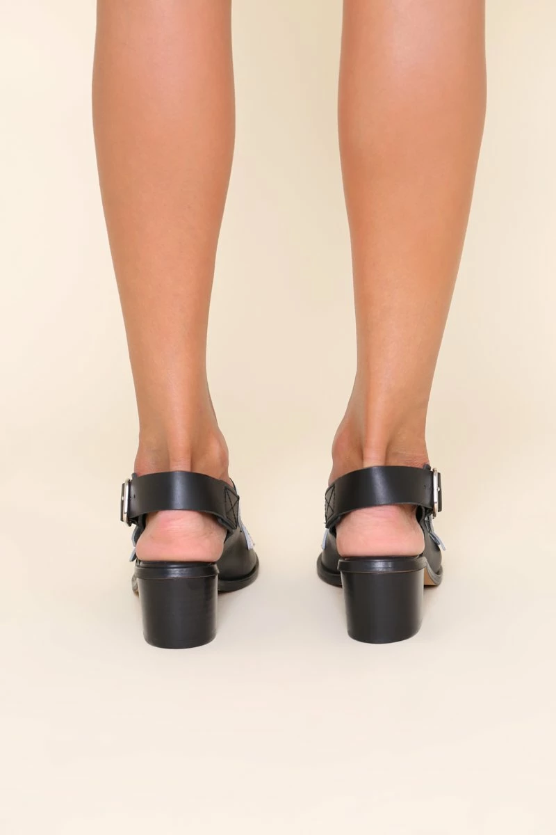 Intentionally Blank JILL HEELED SANDAL Black White 6 Intentionally Blank JILL HEELED SANDAL Black White