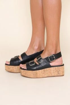 Intentionally Blank UPTOWN FLATFORM SANDAL Black SHOES
