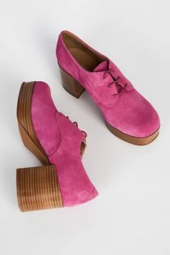 Intentionally Blank ALBANY PLATFORM OXFORD Magenta Suede SHOES