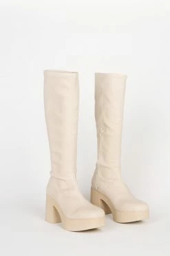Intentionally Blank BOOTS MARZ PLATFORM BOOT Cream Vegan