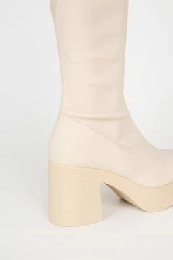 Intentionally Blank BOOTS MARZ PLATFORM BOOT Cream Vegan