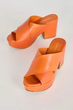 Intentionally Blank NEW SHOES DAME HEELED PLATFORM Orange