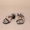 Intentionally Blank SHOES BARBA HEELED SANDAL Gray Python