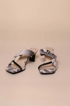 Intentionally Blank SHOES BARBA HEELED SANDAL Gray Python