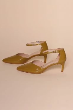 Intentionally Blank SILENCE HEEL Mustard Patent SHOES