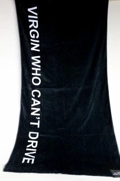 Intentionally Blank VIRGIN WHO CAN'T DRIVE BEACH TOWEL