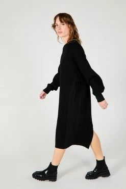 Intentionally Blank JILLIAN SWEATSHIRT DRESS BLACK