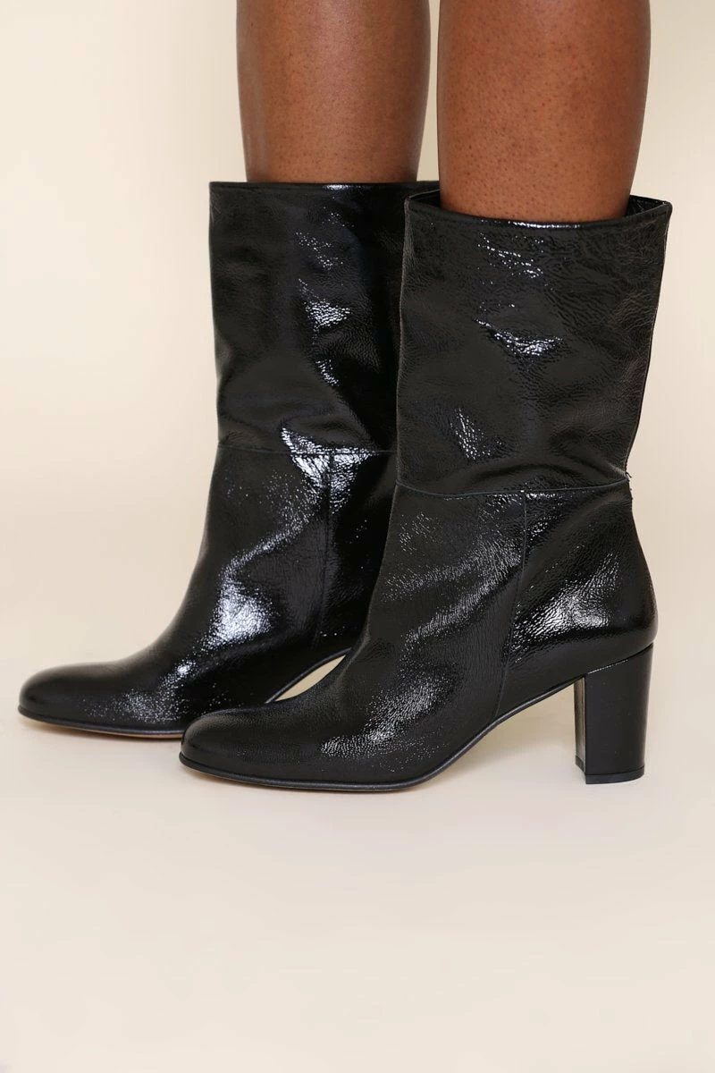 Intentionally Blank PAMMY MID LENGTH BOOT Black Patent SHOES 6 Intentionally Blank PAMMY MID LENGTH BOOT Black Patent SHOES