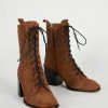 Intentionally Blank POSEY LACE UP HEELED BOOT Whiskey SHOES