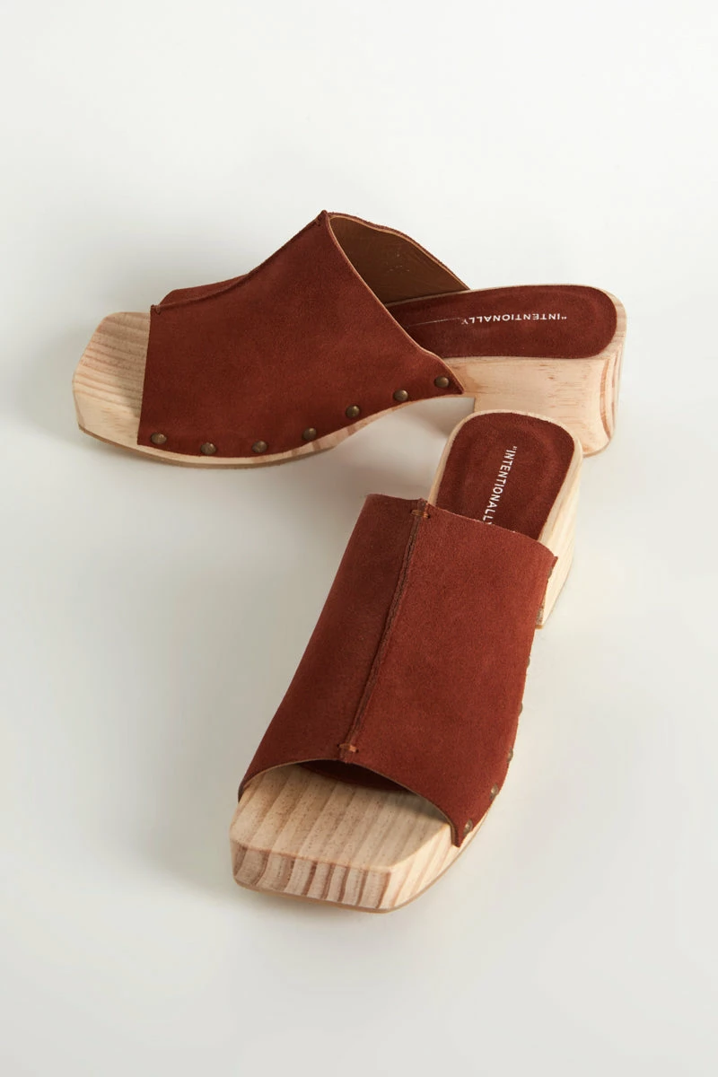 Intentionally Blank PS I LOVE YOU CLOG Chestnut 3 Intentionally Blank PS I LOVE YOU CLOG Chestnut