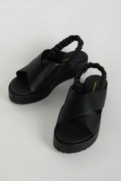Intentionally Blank STARRY FLATFORM SANDAL Black
