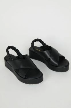 Intentionally Blank STARRY FLATFORM SANDAL Black