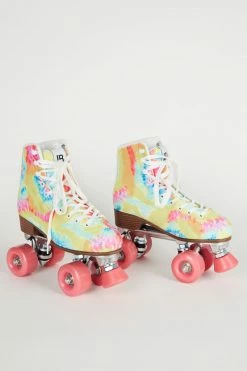 Intentionally Blank TRIPPY ROLLER SKATE Yellow Tie Dye IB ROLLER SKATES