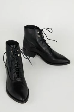 Intentionally Blank WEST HEELED BOOT BLACK SHOES