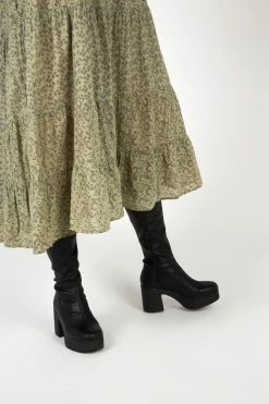 Intentionally Blank MARZ PLATFORM BOOT Black Vegan BOOTS